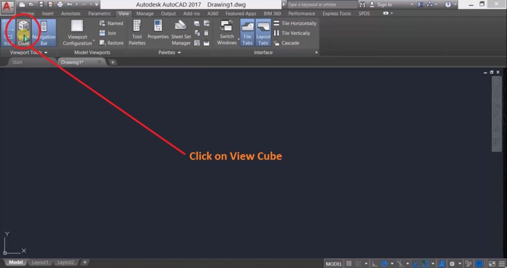 Missing Viewcube In AutoCAD-Enable-View-Cube
