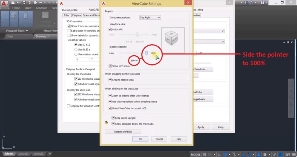 Missing Viewcube In AutoCAD