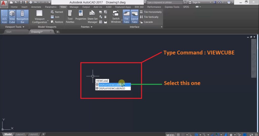 Missing Viewcube In AutoCAD